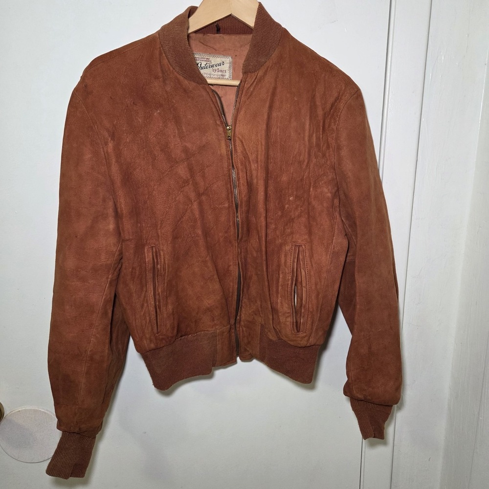 Hercules Sears Vintage 1950s Leather Bomber Jacket Mens Size Medium